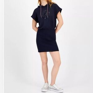 Tommy Hilfiger Women's French Terry Short Sleeves Hoodie Sneaker Dress SZ M NWT